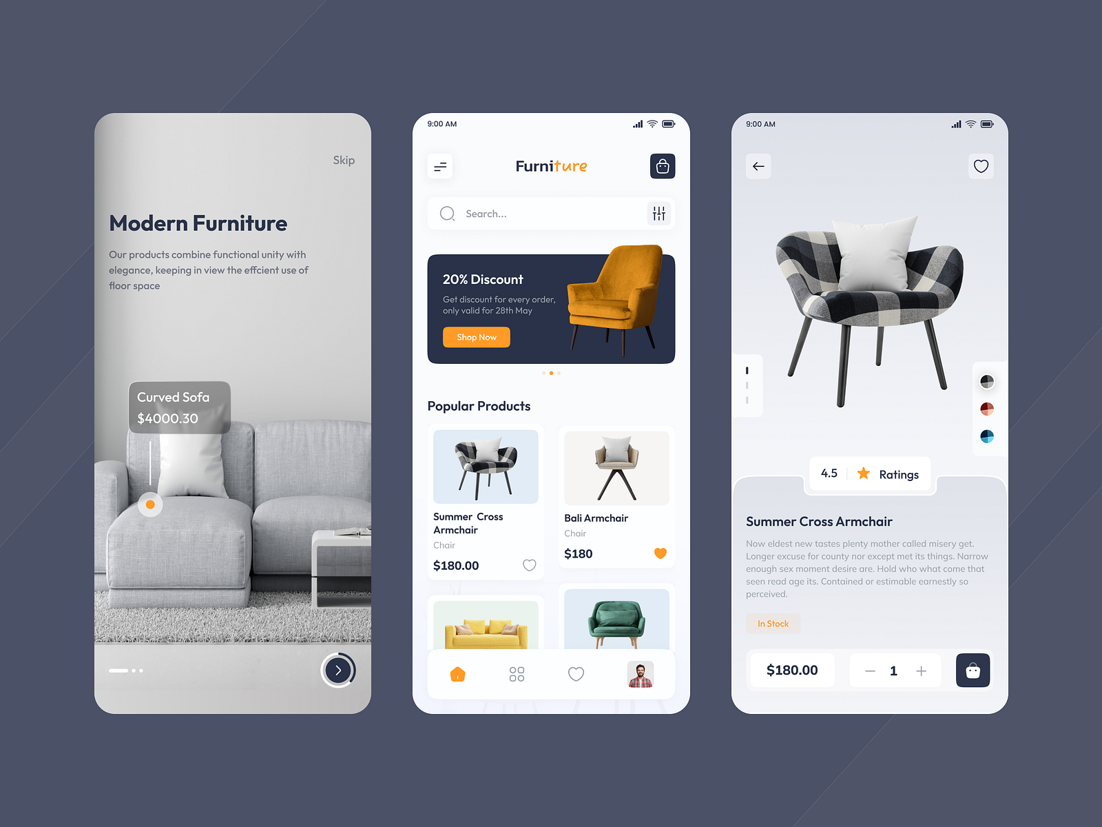 Furniture App Design by Nikhil Sutariya on Dribbble