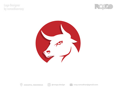 Merbull banteng branding buffalo bull cow design elegant graphic design illustration kerbau logo red typography vector