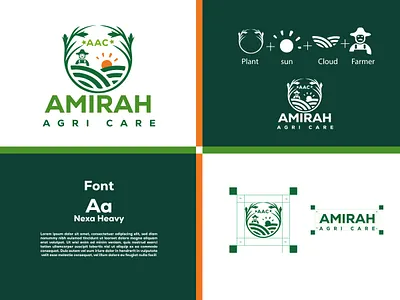 AMIRA AGRI CARE agri agriculture agro branding brnding design farm farmer farmerlogo graphic design green illustration logo logos minimal vector vegitable