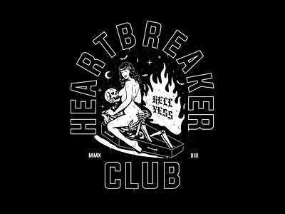 Heartbreaker club apparel artwork clothing cult darkart design graphic horrorart illustration logo ocult streetwear tattoo vector