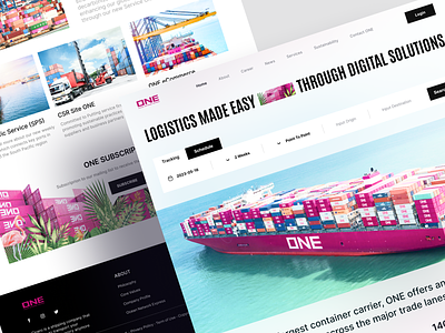 Logistics - Website cargo container corporate delivery expedition freight journey landing page logistics ocean network express package parcel port ship shipment shipping shipping website transportation trucking web