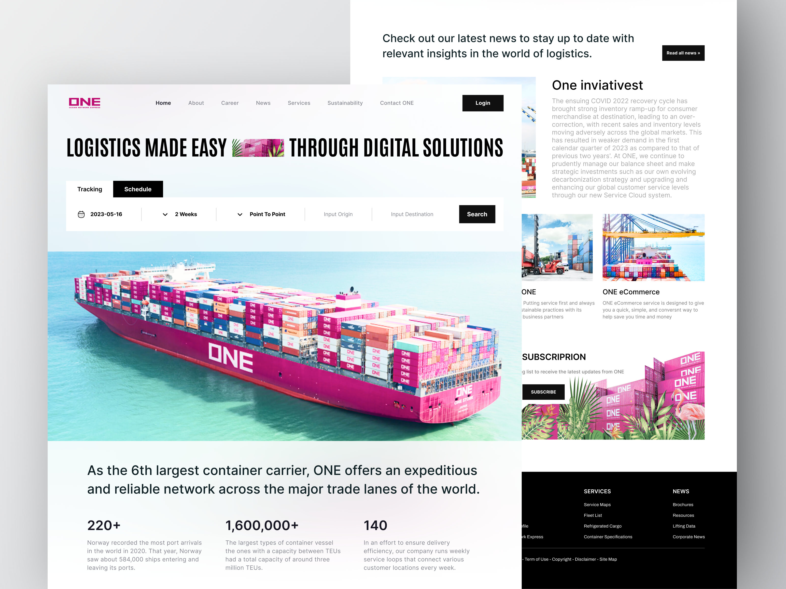 Example of Logistic Landing App