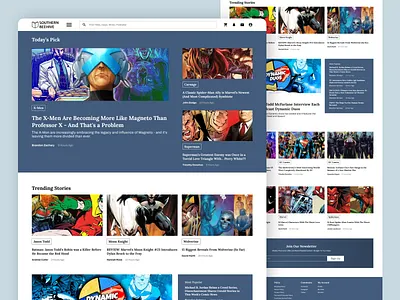 Southern Beehive - Blog Page comic book e commerce comic book retail store website comic book website design e commerce landing page ui ux web design