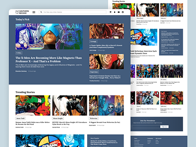 Southern Beehive - Blog Page comic book e commerce comic book retail store website comic book website design e commerce landing page ui ux web design