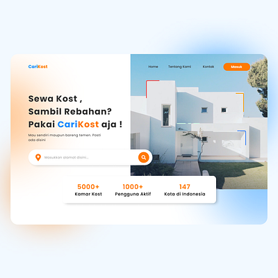 CariKost UI UX Website Design app branding carikost design fresh kost mobile mobile design orange ui web design website