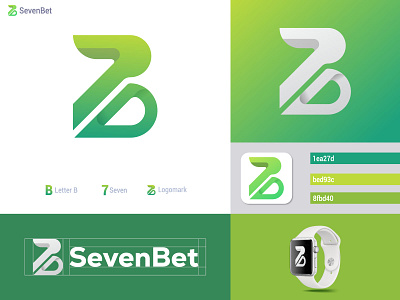 SevenBet Modern logo design, logo design 3d abstract logo b logo branding design gradient logo graphic design icon illustration letter logo logo logo design logo maker logo mark logo type logos minimalist logo modern logo monogram seven logo