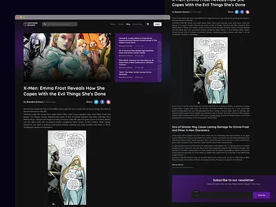 Southern Beehive (Redesign) - Blog Page comic book e commerce comic book redesign comic book website comic book website redesign design e commerce website redesign landing page ui ux web design website redesign