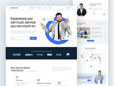 Consultation firm agency landing page concept agency analytic business business consultation business development business solution consultant consultation creative design doctor finance firm hero section homepage landing page law service startup business template website design