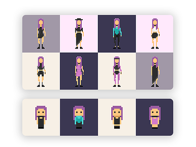 Pixel Liz character colors illustration pixelart purple