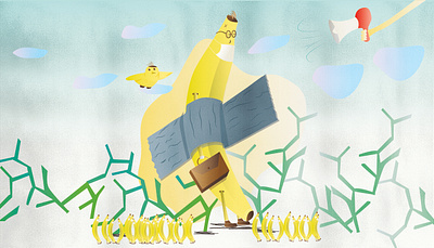 Banana | Flat Vector Illustration | Modern Slavery | Poster branding design graphic design illustration