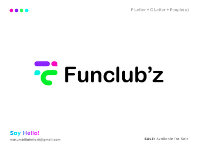 fun club logo design brand identity branding club logo design f letter f logo fc letter fc logo funclub logo logo design logos minimalist ogranization sports team