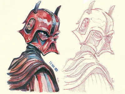 Darth Idunno [ink + watercolor] character character design darth design drawing fanart illustration ink sith sketch star wars watercolor