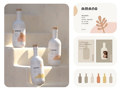 Amano / Olive Oil / Branding & Packaging Design 3d branding chef cook drink fb food italian kitchen label minimalist natural oil olive olive oil organic packaging vegan