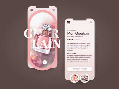 Guerlain Mobile brand design drawingart fragnance perfume responsive ui ux website
