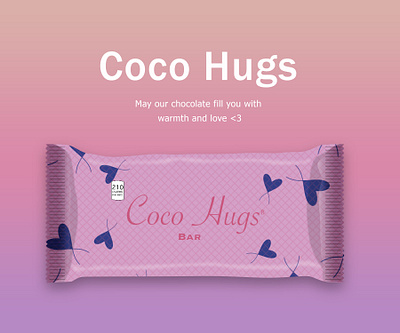 Coco Hugs Packaging concept bar branding chocolate coco hugs hearts hugs mockup package design pattern pink