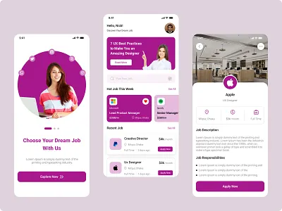 Job Finder App app design figma find job app find job app design ios app job find job finder app job finder app design mobile app search job ui uiux uiux design ux