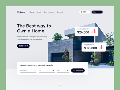 Real Estate Buying design landing page landing page ui online real estate property owner real estate ui uiux website