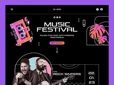 Jazz Concert Ticket Booking Site booking concert design event jazz landing page music ticket ui uiux website