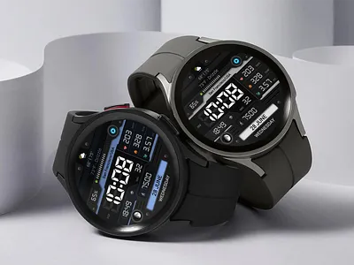 WFP 052 Digital watch face design dial digital digital watch face galaxy watch graphic design illustration lcd watch face mobvoi modern pixel watch samsung samsung watch face ticwatch watch face watch faces wfproduction