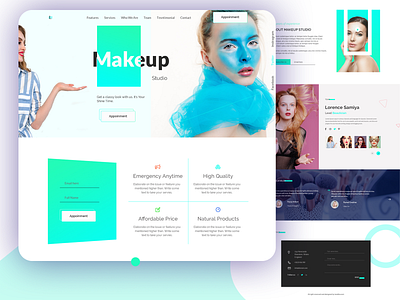 Makeup Artist UI Design design illustration landing page makeup makeup psd template makeup template makeup ui makeup ui design psd template responsive webdesign ui ux web design website