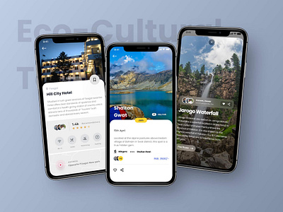 Tourism App branding design minimal mobile app