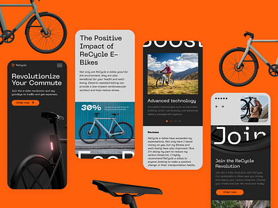 ReCycle bike mobile layout design graphic design typography ui ux