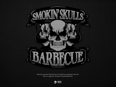 Smokin' Skulls Barbecue brand identity branding design design studio graphic design hand drawing hand drawn illustration illustrator logo logo design vector vintage vintage design vintage logo