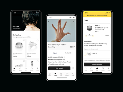 Jewelry Brand App app design ios jewellery jewelry mobile online store