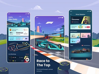 F1 VR App Concept 3d animation app branding car clean dashboard desktop experience f1 illustration ios mobile orely race responsive ui video vr website