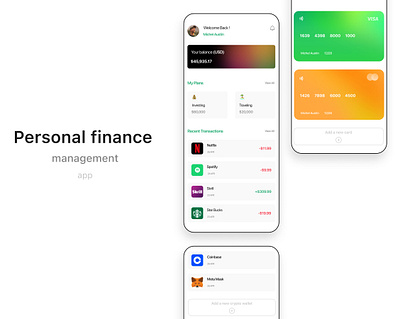 Personal Finance management app design app bank bankingmobile cards design finance mobile app mobile app design mobile banking ui uiux ux