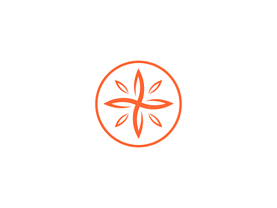 ORTHOMED brand identity branding circle design emblem flat flower fylfot graphic design icon identity illustration logo logo design logotype mark orthopedic solar sun symbol