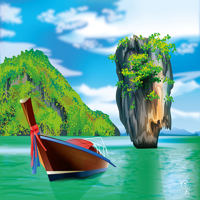 Thailand 2d character digital art illustration vector art