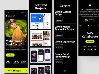Daniasyrofi - Personal Portfolio Landing Page (Responsive) app website branding clean dark design landing page personal personal website pertfolio portfolio website responsive ui web website