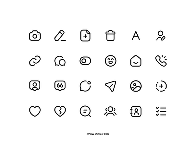Iconly Pro, Social media app collection! chat figma icon icondesign iconly pro iconography iconpack icons iconset instagram socia social social media telegram ui ux whatsapp