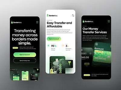 Transfer Money Solutions app bank online banking banking app branding dark ui design finance finance website illustration landing page logo money transfer transfer money ui ui ux ui visual design ux design vector website