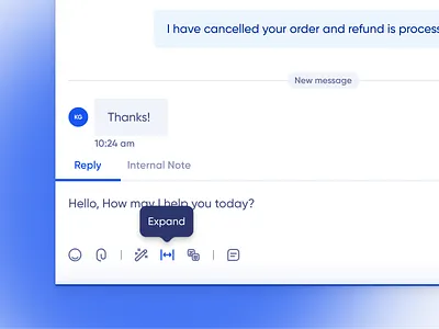 Verloop's AI feature - Expand ai artificial intelligence chat gpt creativeui customer support expand product ui uxresearch