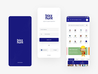 Bizz Hunt App Design app design design handyman app design ui design ux research
