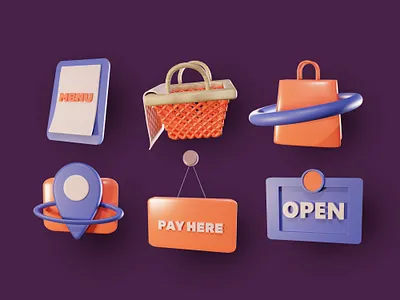 3d Signage for Restaurant or Cafe 3d 3d icon for app 3d illustration 3d scene 3dicon app brand identity branding cafe cafeicon design foodicon graphic design icon illustration signage ui