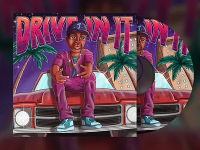 Album cartoon cover art, mixtape cover art, single cover album cover cartoon cover cartoon style illustration mixtape rapper single cover