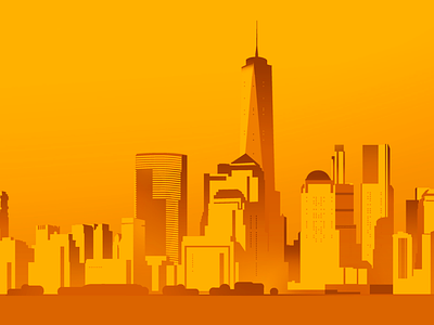 Yellow NYC architecture art city cityscape draw illustration minimal minimalist poster skyline travel visual