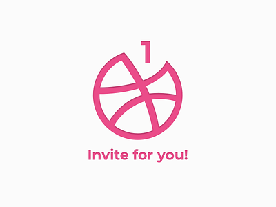 1 Dribbble Invitation 1 ball dribbble invation invite logo