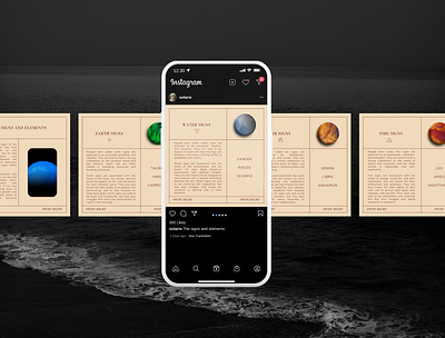 SOLARIS Instagram Astrology Templates | 5 Carousel Posts astrology posts astrology story template astrology templates horoscope posts instagram post instagram story instagram templates social media zodiac posts