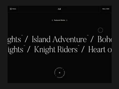Interactive links with marquee effect and webGL transition animation clean creative hero section interaction interactive marquee modern motion motion graphics portfolio premium slider template themeforest transition ui webgl website design