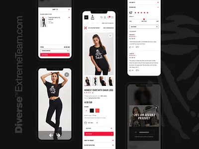 Diverse Extreme Team - DAKAR series ecommerce black cart dakar ecommerce minimalistic mobile popup product cart red shop store white
