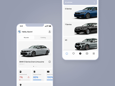 BMW App Concept app appdesign bmw branddesign branding car concept design e commerce engineering feed luxury messenger mobile news shop store ui ux uxui