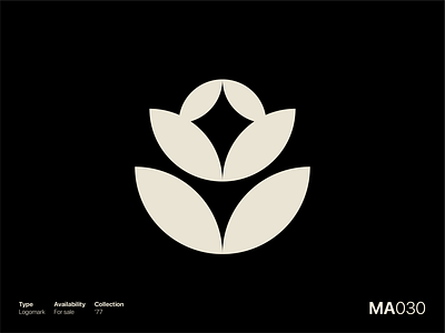 77 for 77 | MA030 brand brand identity branding brandmark clean custom mark design flower graphic graphic design identity logo logo design logo designer logomark mark minimal modern symbol vector