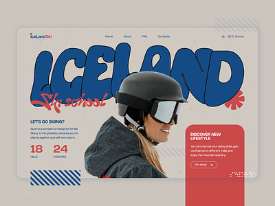 Ski School - Landing page design activities case study creative design fonts interface landing page modern school ski snowboard typography ui ui design ui ux ux web webdesign website website design