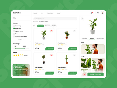 Flowerin - Products List - online plants shop 🌱 3epehran branding design plant plants plants website product design sepehran ui ux
