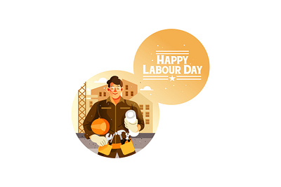 Engineer Happy Labour Day cartoon