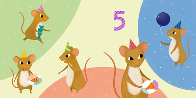 Counting from 1 to 5 | Children's book illustration book illustration cartoon character children children book illustration childrensbook kidlitart mouse picture book